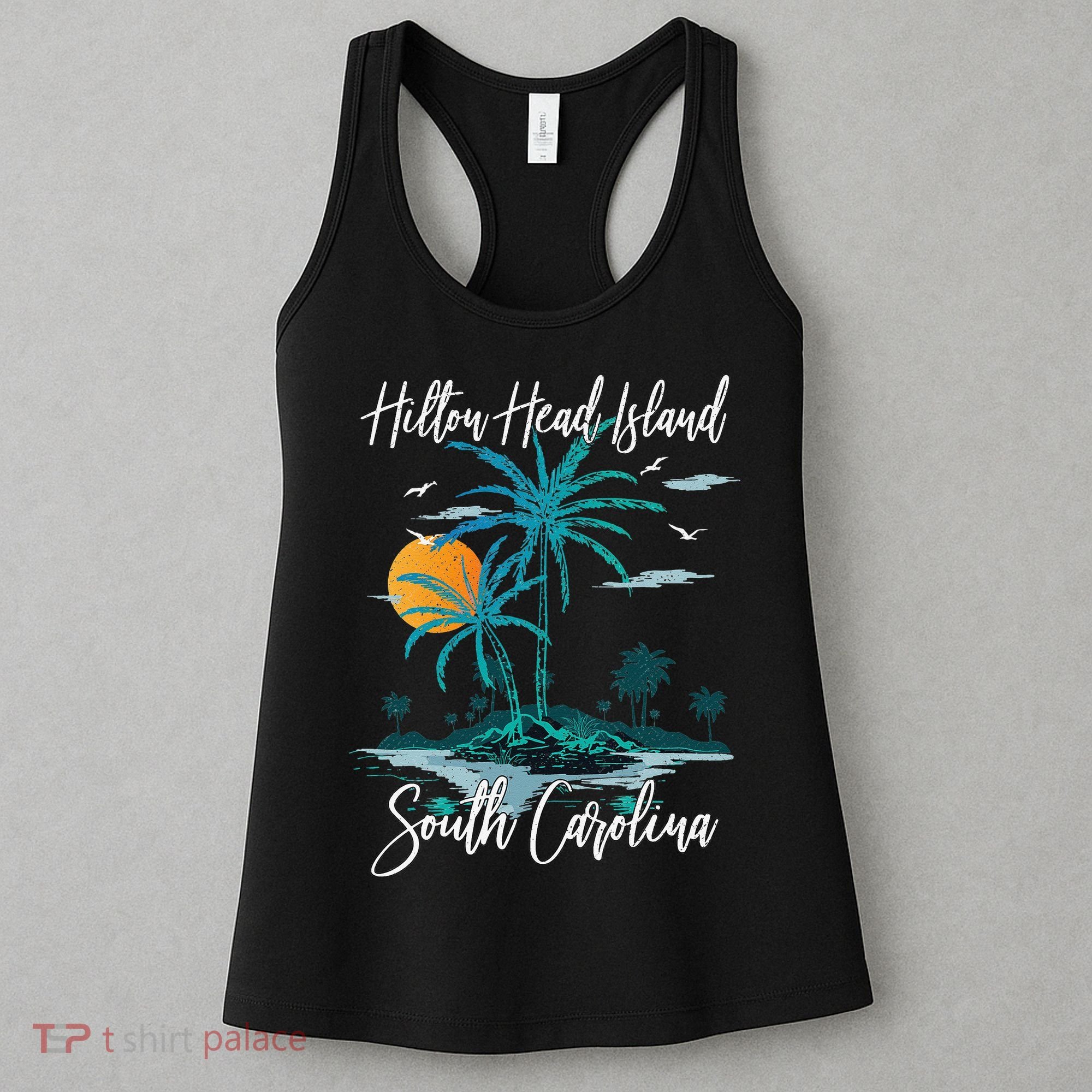 Summer Vacation Retro South Carolina Hilton Head Island Women's Tank Top