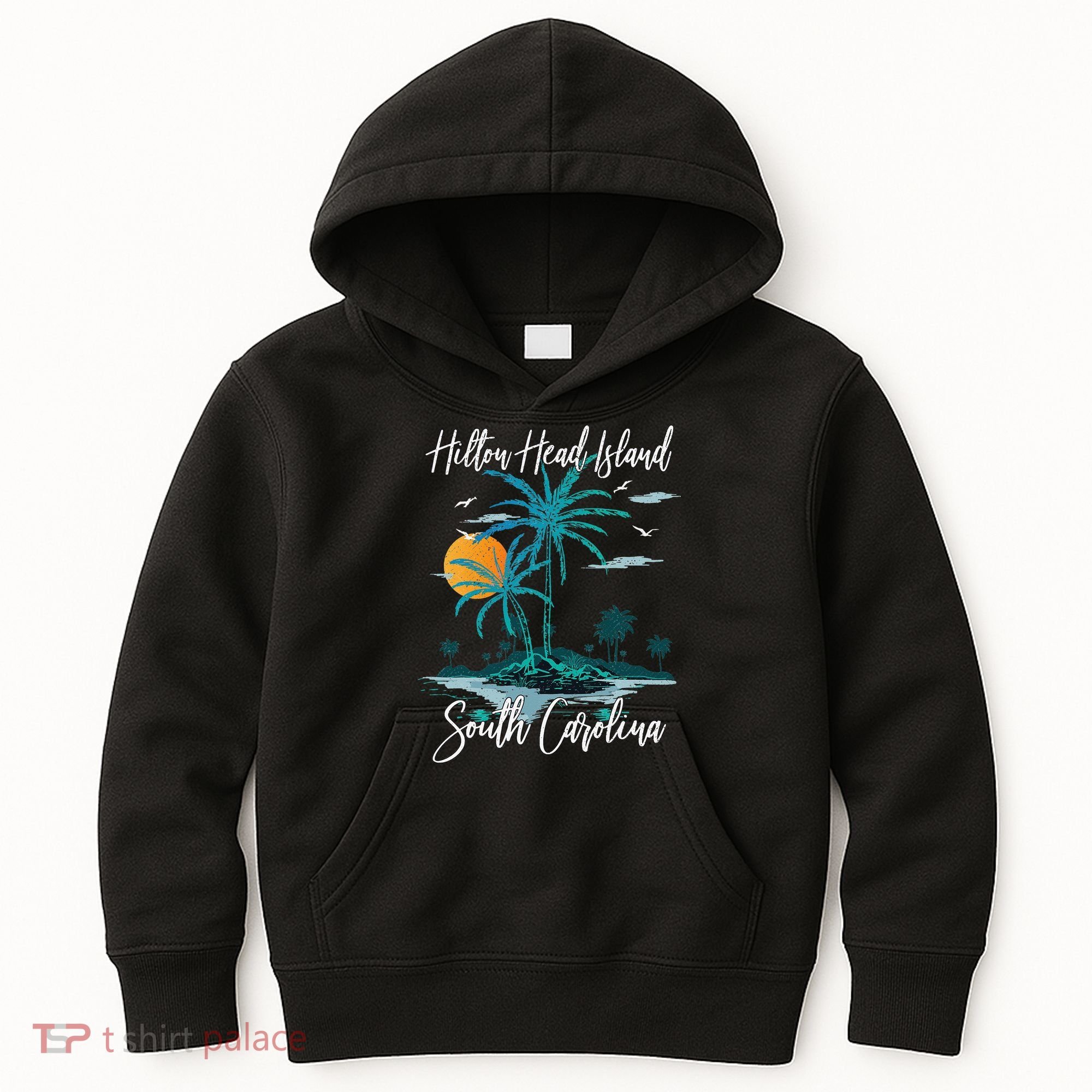 Summer Vacation Retro South Carolina Hilton Head Island Kids Hoodie