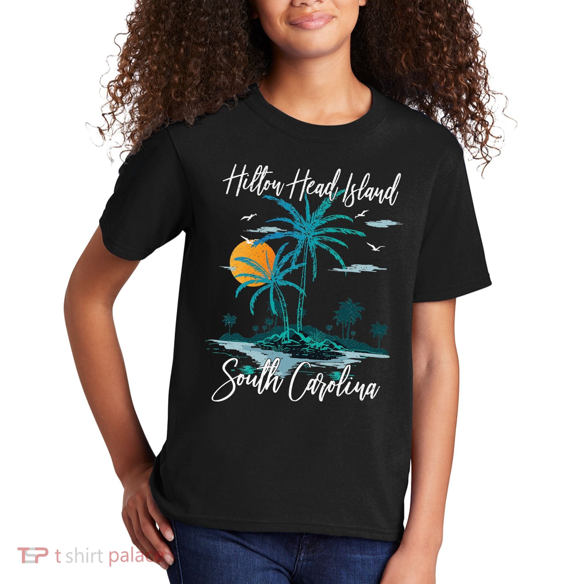 Summer Vacation Retro South Carolina Hilton Head Island Kids T-Shirt