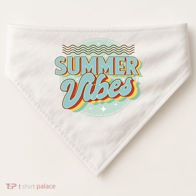 Summer Vibes Retro Cool USA-Made Doggie Bandana