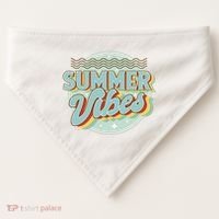 Summer Vibes Retro Cool USA-Made Doggie Bandana thumb 0