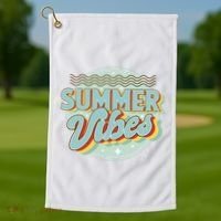 Summer Vibes Retro Cool Golf Towel thumb 1