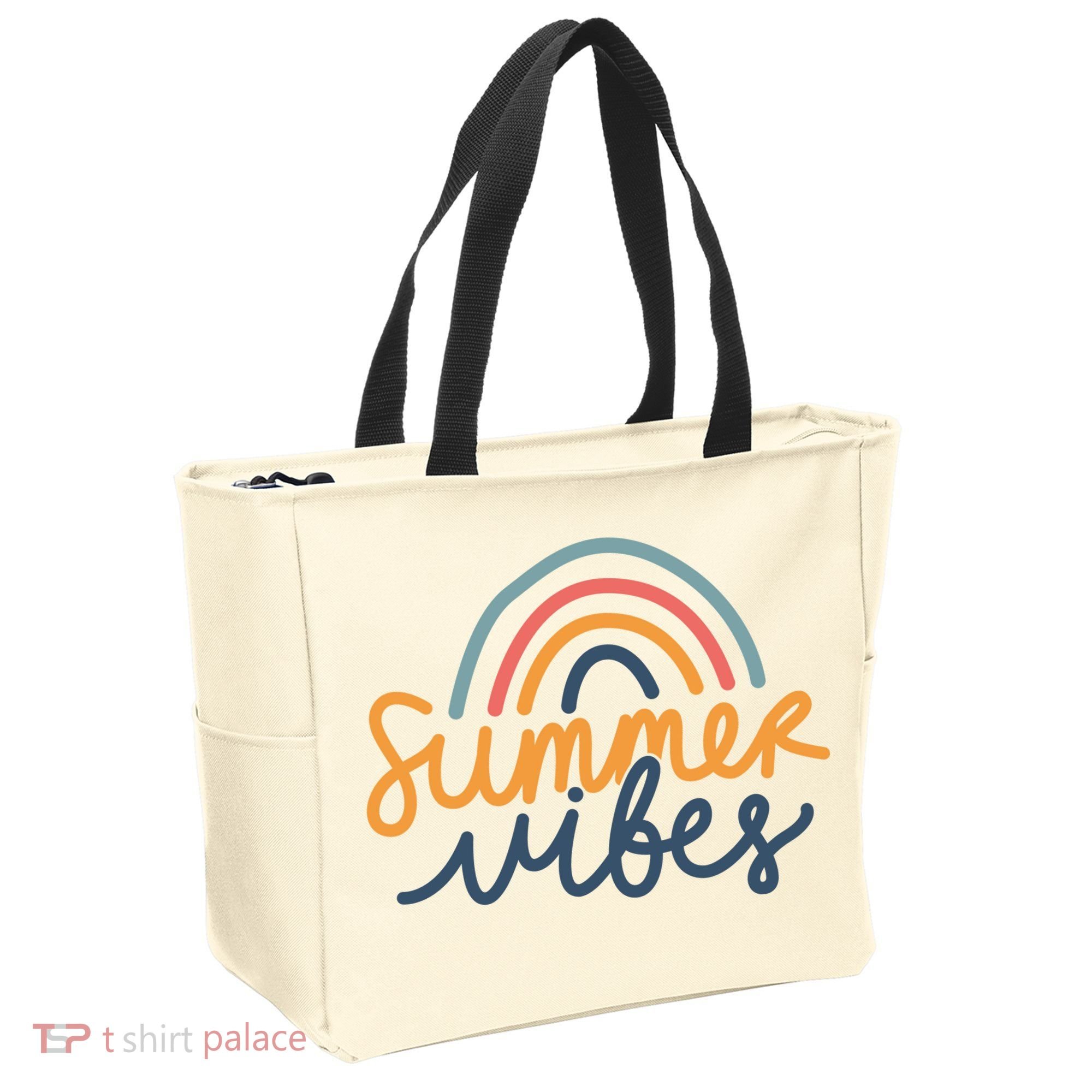 Summer Vibes Rainbow Cute Tote Bag