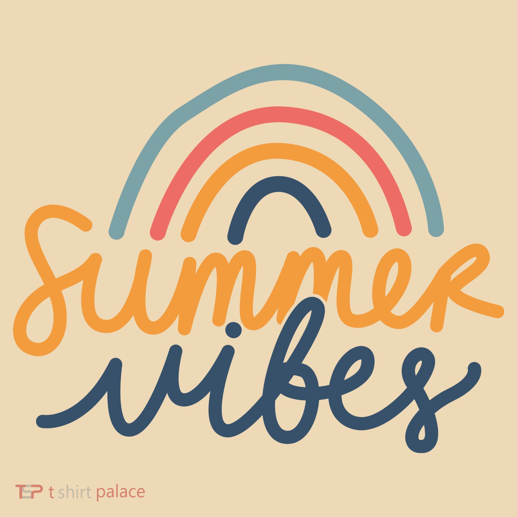 Summer Vibes Rainbow Cute Tote Bag
