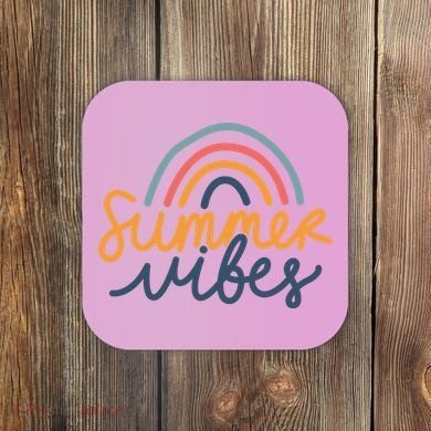 Summer Vibes Rainbow Cute Coaster