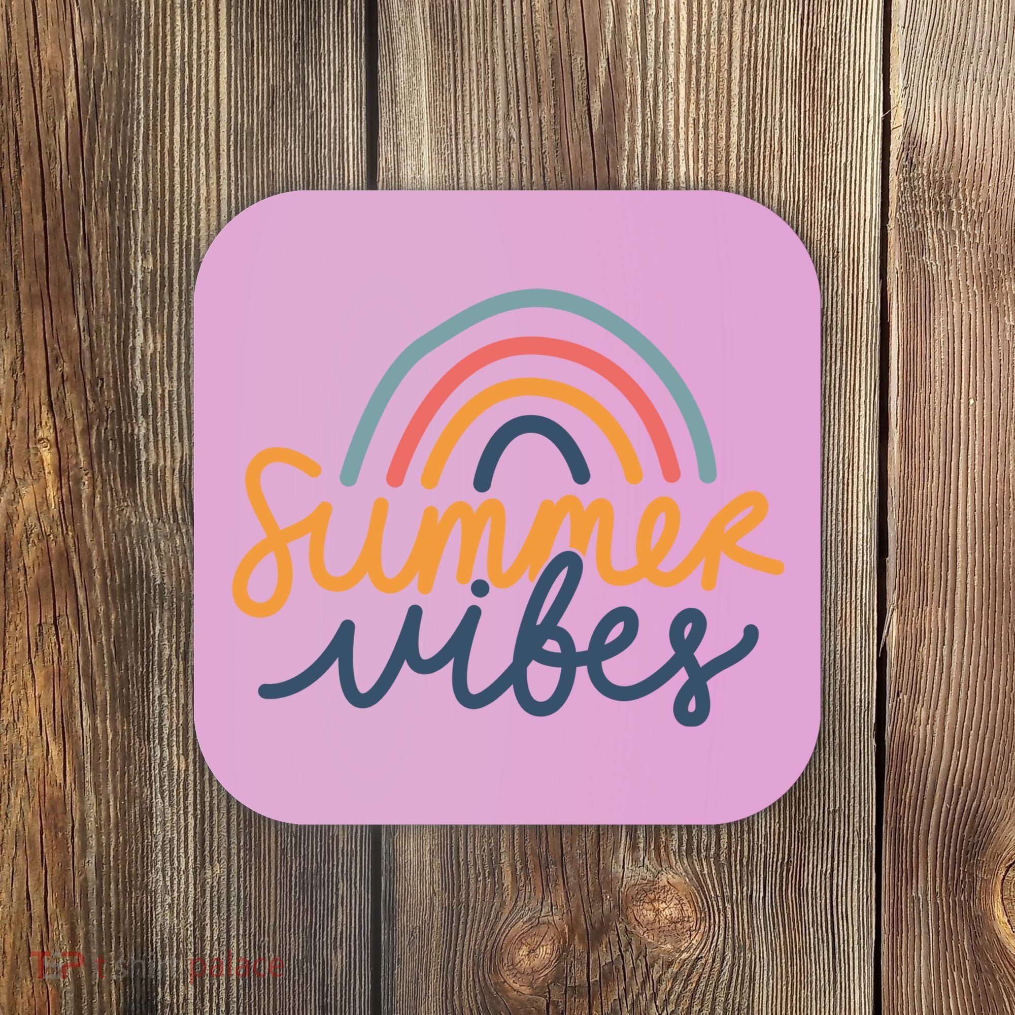 Summer Vibes Rainbow Cute Coaster
