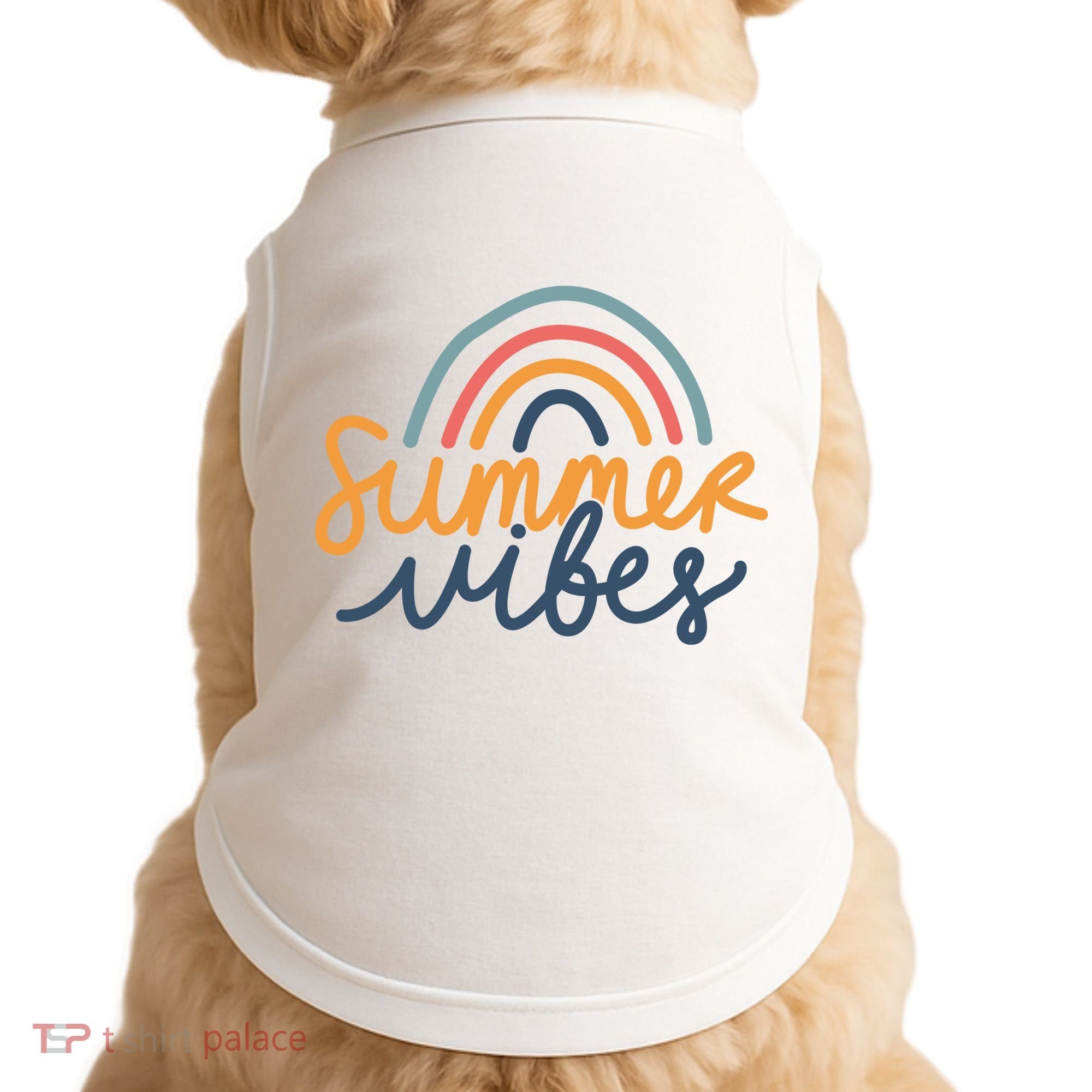 Summer Vibes Rainbow Cute Doggie Tank