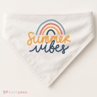 Summer Vibes Rainbow Cute USA-Made Doggie Bandana thumb 0