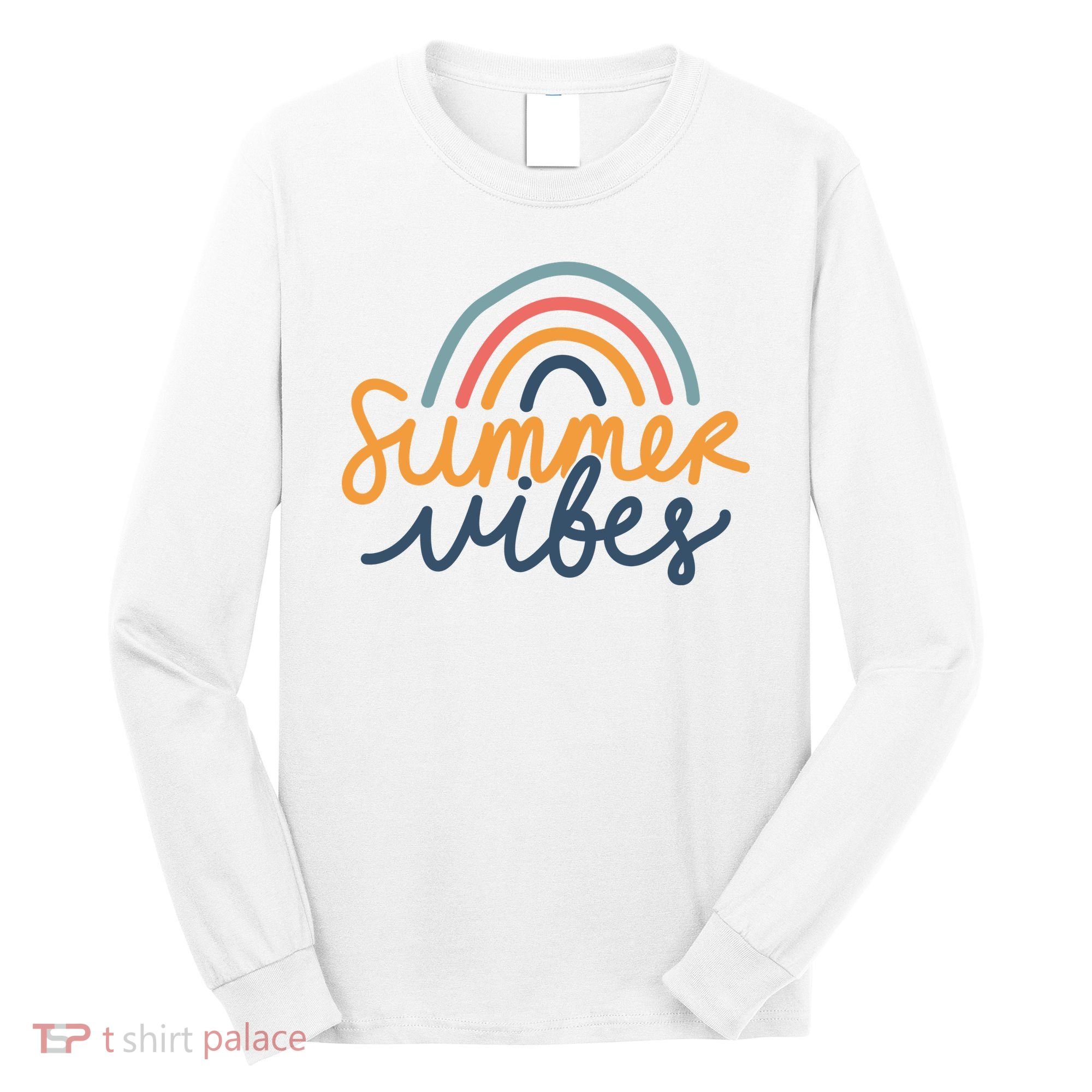 Summer Vibes Rainbow Cute Long Sleeve Shirt