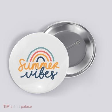 Summer Vibes Rainbow Cute Button