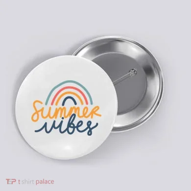 Summer Vibes Rainbow Cute Button