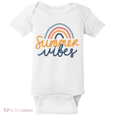 Summer Vibes Rainbow Cute Baby Bodysuit