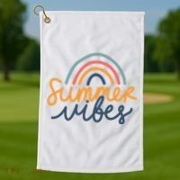 Summer Vibes Rainbow Cute Golf Towel thumb 1