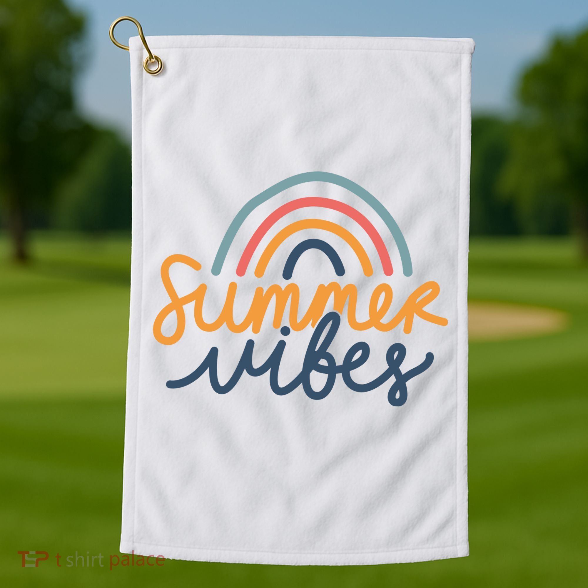 Summer Vibes Rainbow Cute Golf Towel