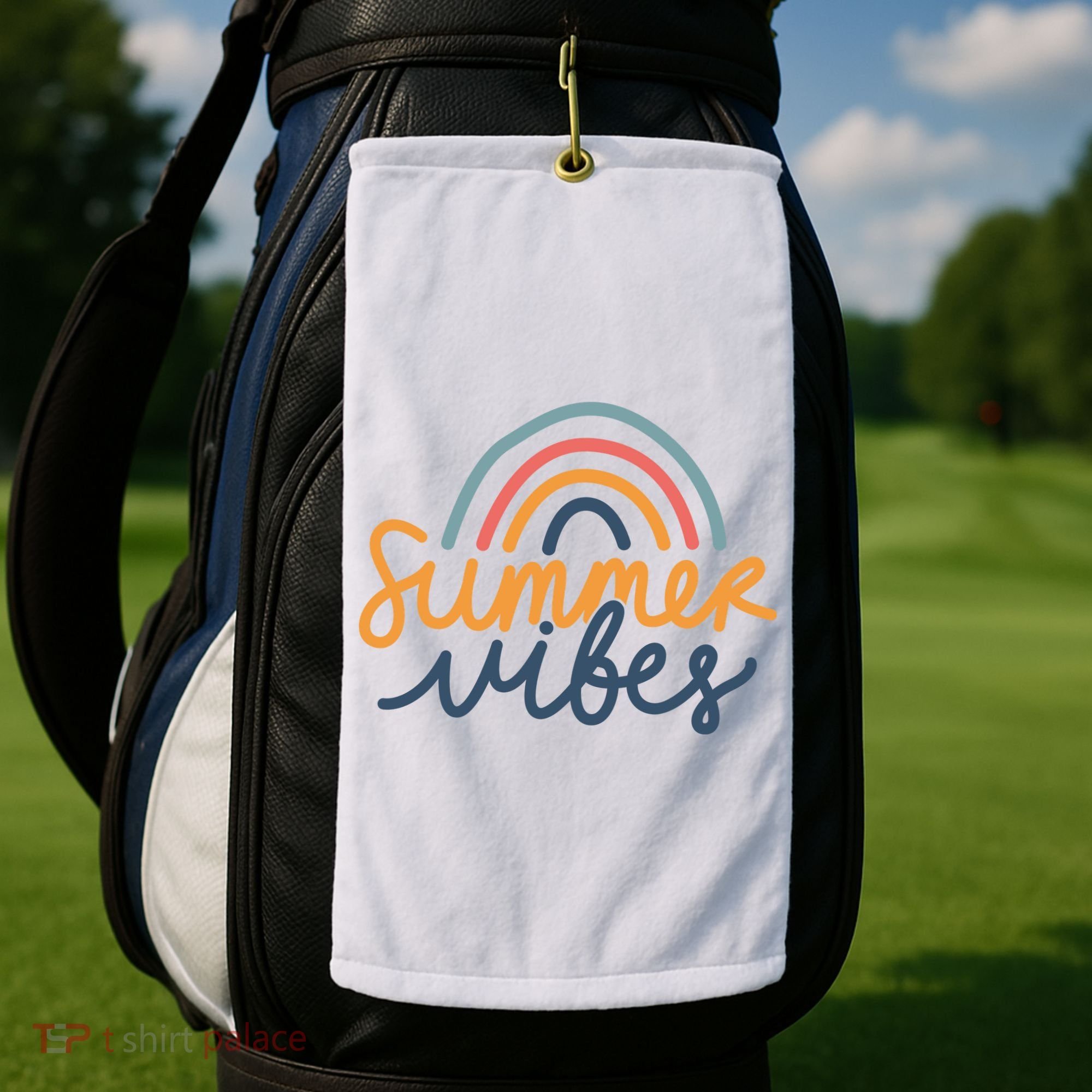 Summer Vibes Rainbow Cute Golf Towel