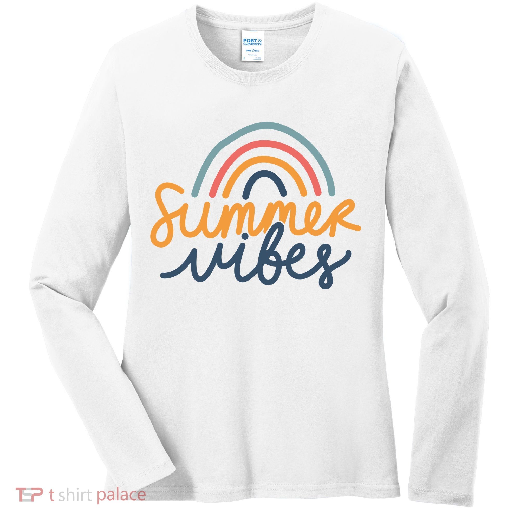 Summer Vibes Rainbow Cute Women's Long Sleeve Shirt