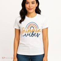 Summer Vibes Rainbow Cute Women's T-Shirt thumb 4