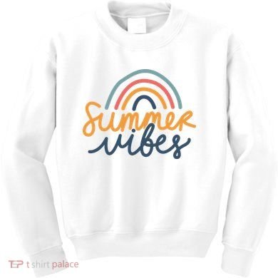 Summer Vibes Rainbow Cute Kids Sweatshirt