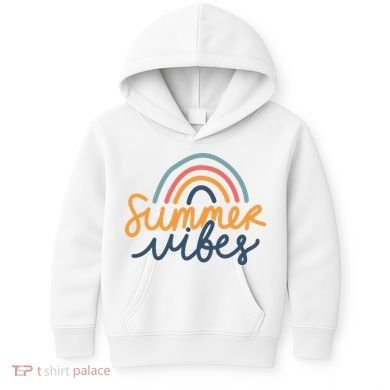 Summer Vibes Rainbow Cute Kids Hoodie