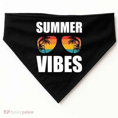 Summer Vibes Sunset Beach Tropical USA-Made Doggie Bandana