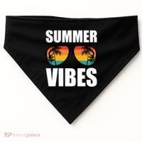 Summer Vibes Sunset Beach Tropical USA-Made Doggie Bandana thumb 0