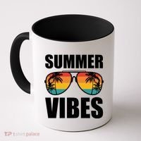 Summer Vibes Sunset Beach Tropical Coffee Mug thumb 0