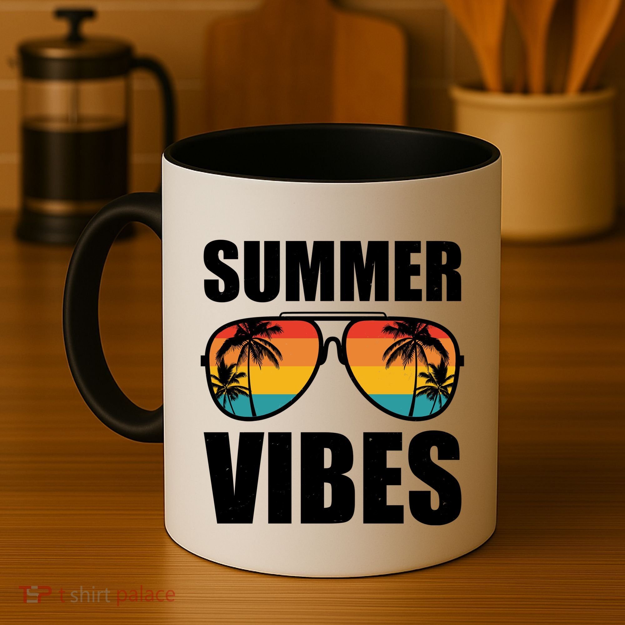Summer Vibes Sunset Beach Tropical Coffee Mug