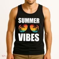 Summer Vibes Sunset Beach Tropical Tank Top thumb 3