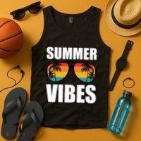 Summer Vibes Sunset Beach Tropical Tank Top thumb 4