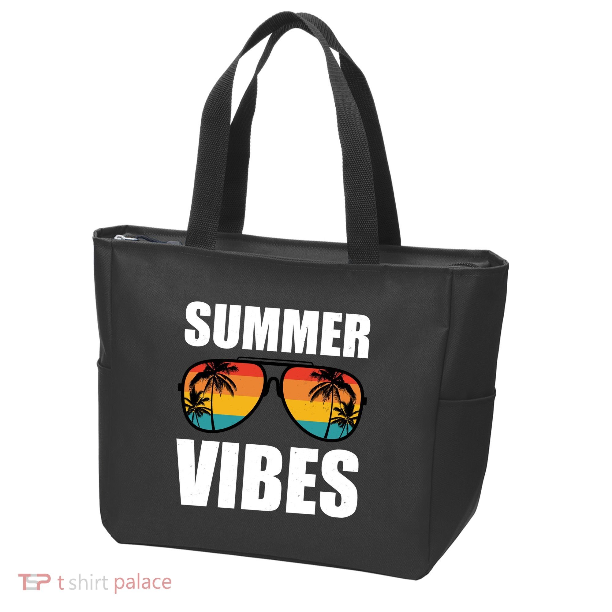 Summer Vibes Sunset Beach Tropical Tote Bag