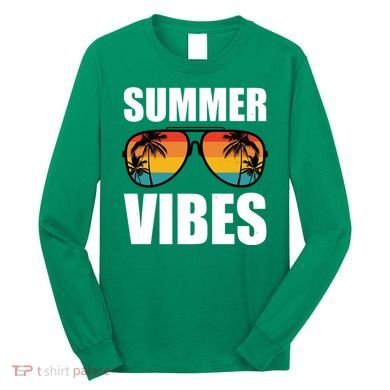 Summer Vibes Sunset Beach Tropical Long Sleeve Shirt
