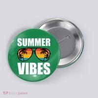 Summer Vibes Sunset Beach Tropical Button thumb 0