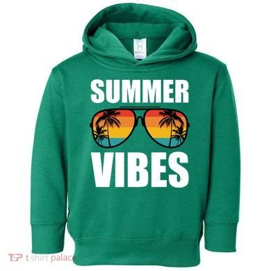 Summer Vibes Sunset Beach Tropical Toddler Hoodie