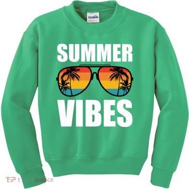 Summer Vibes Sunset Beach Tropical Kids Sweatshirt