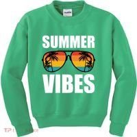 Summer Vibes Sunset Beach Tropical Kids Sweatshirt thumb 0