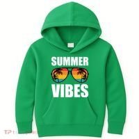 Summer Vibes Sunset Beach Tropical Kids Hoodie thumb 0