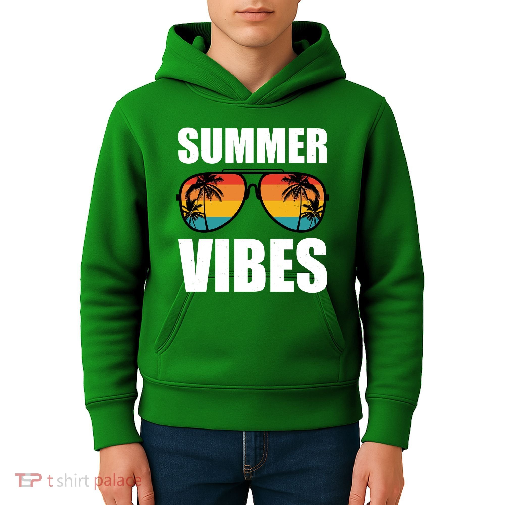 Summer Vibes Sunset Beach Tropical Kids Hoodie
