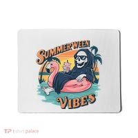 Summerween Vibes Skeleton Flamingo Float Summer Halloween Mousepad thumb 0