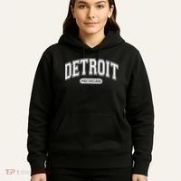 Sporty Varsity Style Detroit Michigan Hoodie thumb 5
