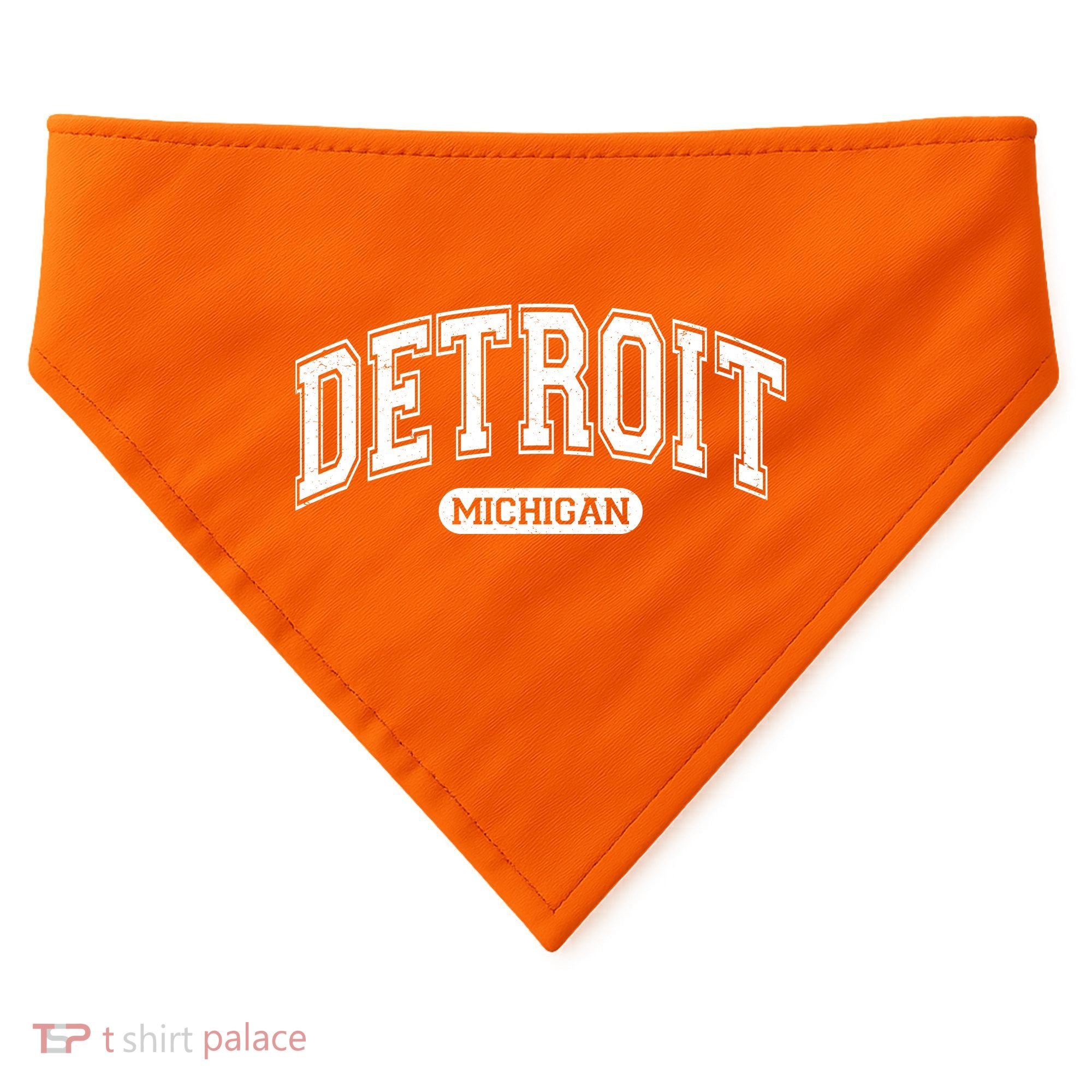 Sporty Varsity Style Detroit Michigan USA-Made Doggie Bandana