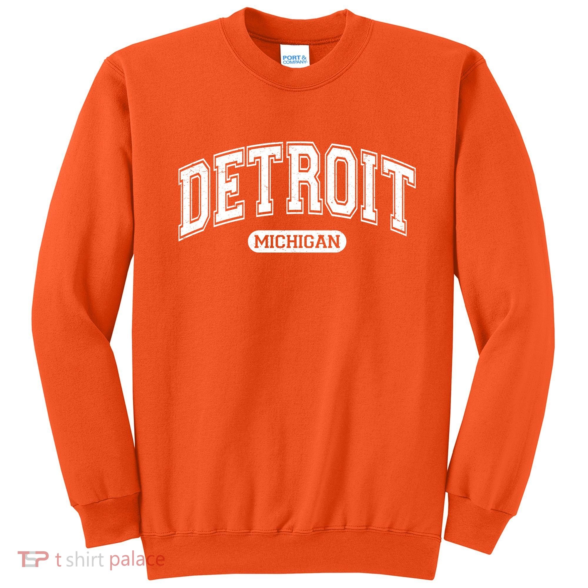Sporty Varsity Style Detroit Michigan Sweatshirt