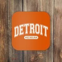 Sporty Varsity Style Detroit Michigan Coaster thumb 0