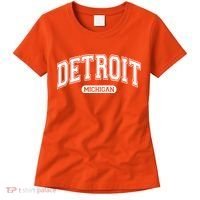 Sporty Varsity Style Detroit Michigan Women's T-Shirt thumb 0