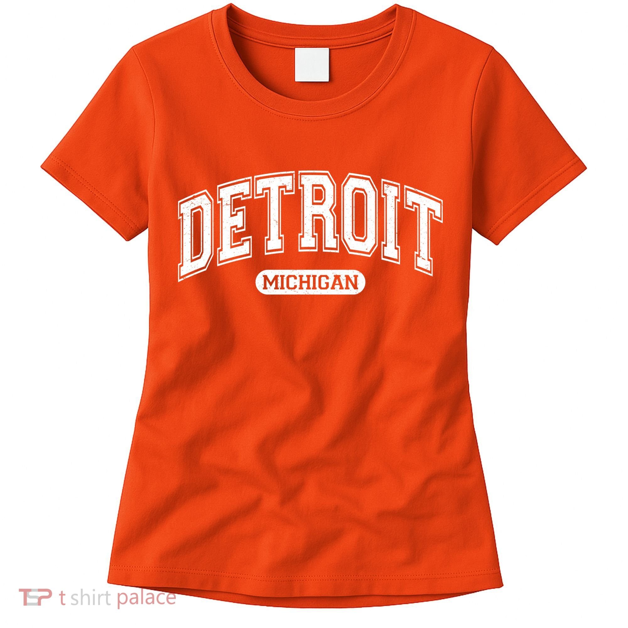 Sporty Varsity Style Detroit Michigan Women's T-Shirt