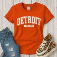 Sporty Varsity Style Detroit Michigan Women's T-Shirt thumb 3