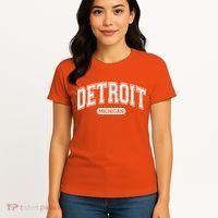 Sporty Varsity Style Detroit Michigan Women's T-Shirt thumb 4