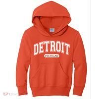Sporty Varsity Style Detroit Michigan Kids Hoodie thumb 0