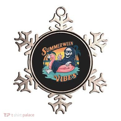 Summerween Vibes Skeleton Flamingo Float Summer Halloween Ornament