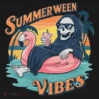 Summerween Vibes Skeleton Flamingo Float Summer Halloween Toddler Hoodie thumb 2