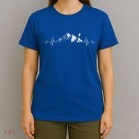 Ski Vintage Skier Heartbeat Mountains Retro Skiing Ecg Gift T-Shirt thumb 4
